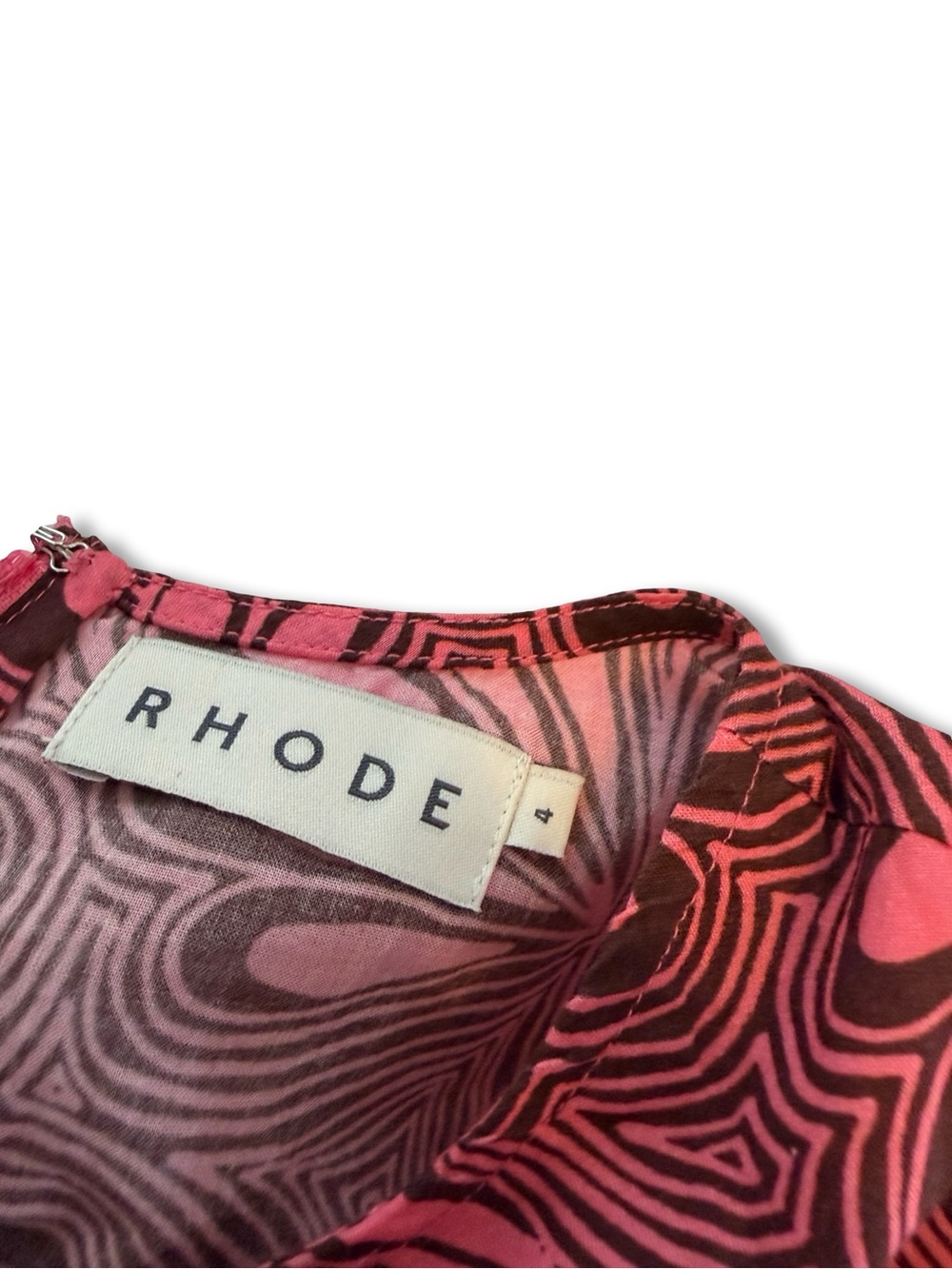 RHODE Pink and Brown Retro Swirl Mini Dress - Picture 5 of 7
